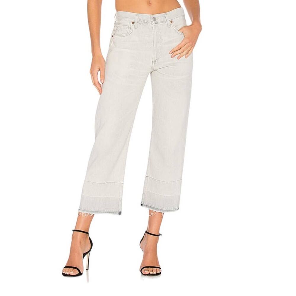 Citizens of Humanity Cora Crop Relaxed Undone Hem Opal 27 NWT